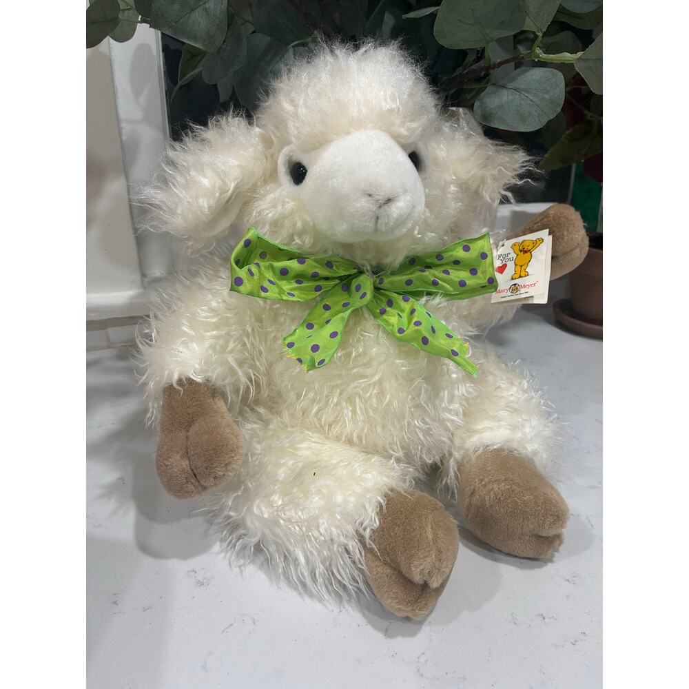 Vintage Mary Meyer Lamb Plush Lambeau 90s Stuffed Animal w Tag Farmhouse Nursery